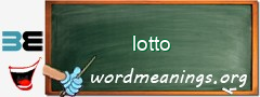 WordMeaning blackboard for lotto